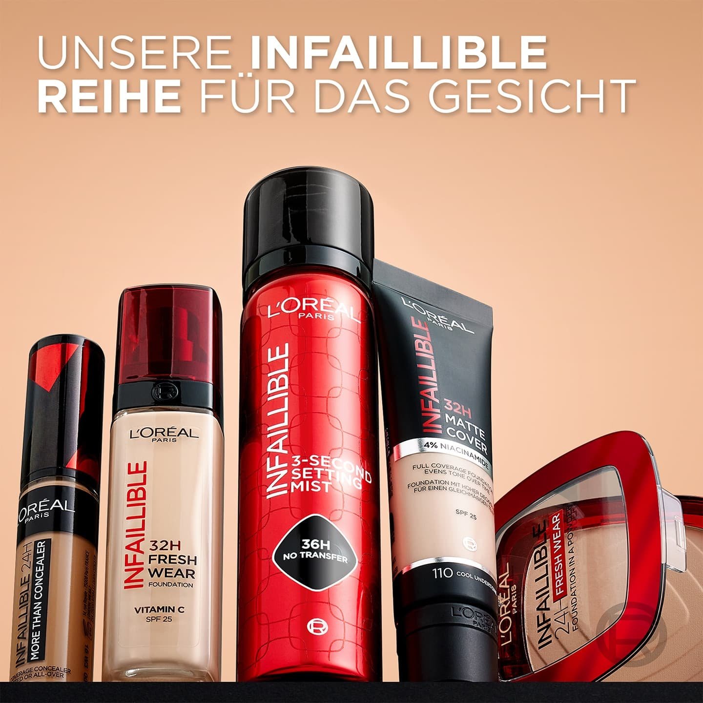 verschiedene Infaillible Gesichtspflege-Produkte